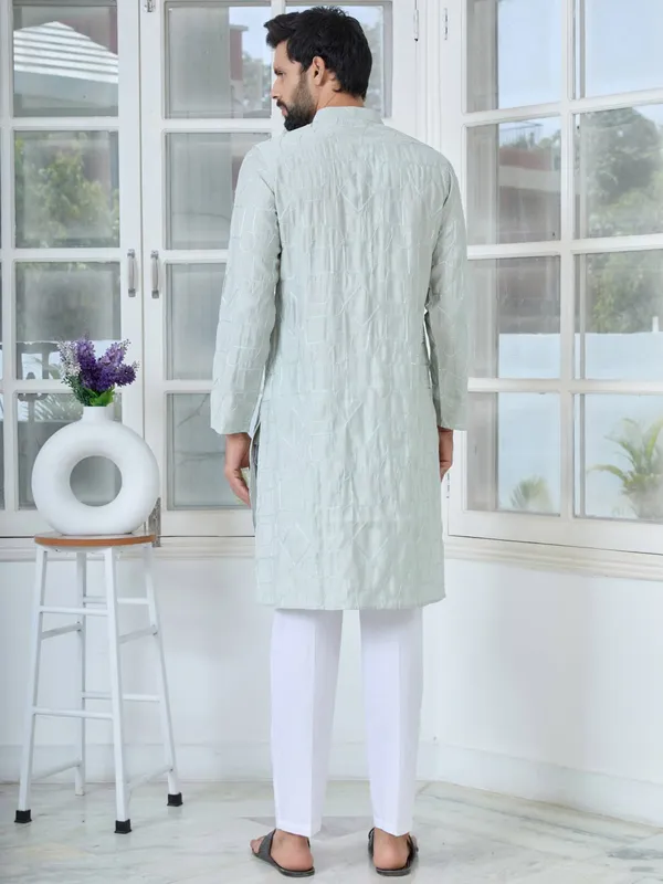 Gray_Geometric_Embroidered_Thread_Work_Mandarin_Collar_Straight_Kurta_with_Pyjama_with_Pyjama