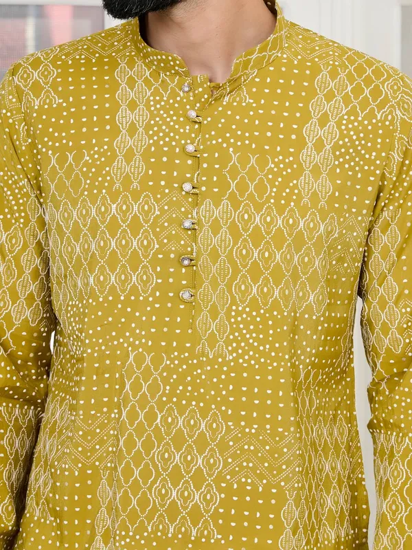 Mustard_Embossed_Printed_and_Foil_Printed_Straight_Kurta