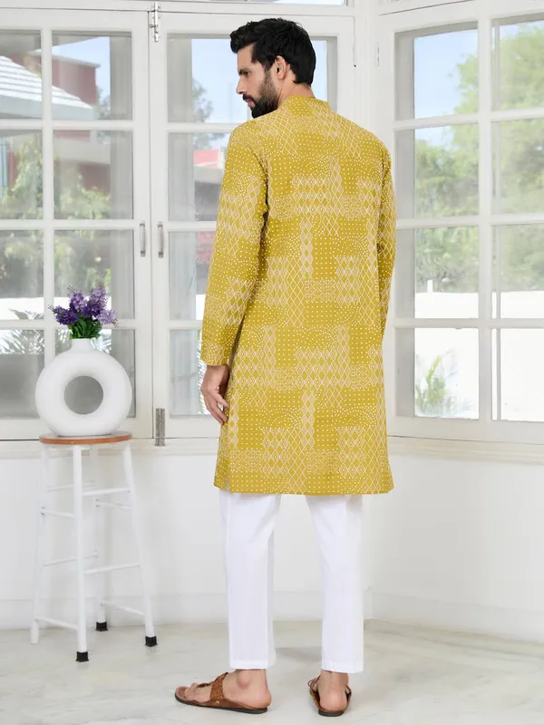 Mustard_Embossed_Printed_and_Foil_Printed_Straight_Kurta