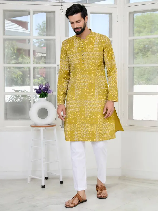 Mustard_Embossed_Printed_and_Foil_Printed_Straight_Kurta