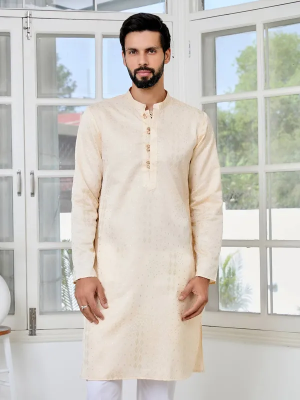 Beige_Embossed_Printed_and_Foil_Printed_Straight_Kurta