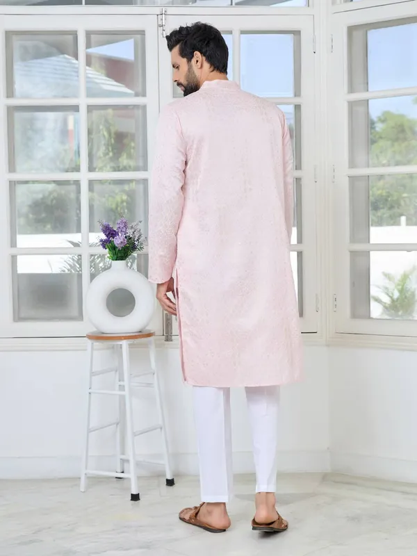 Light_Pink_Embossed_Printed_and_Foil_Printed_Straight_Kurta_with_Pyjama_with_Pyjama