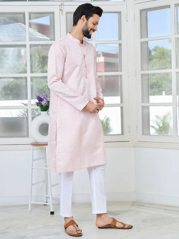 Light_Pink_Embossed_Printed_and_Foil_Printed_Straight_Kurta_with_Pyjama_with_Pyjama