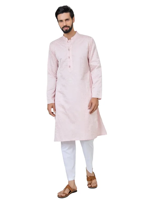 Light_Pink_Embossed_Printed_And_Foil_Printed_Straight_Kurta