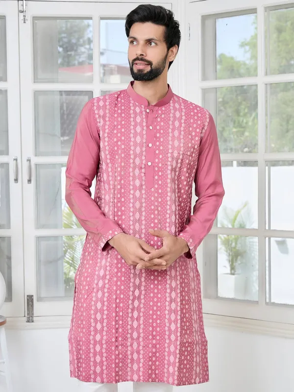 Light_Plum_Embossed_Printed_and_Foil_Printed_Straight_Kurta_with_Pyjama_with_Pyjama