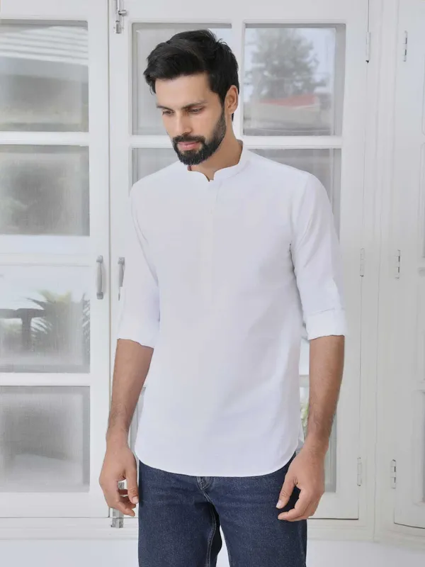 Off-White_Deluxe_Cotton_Short_Kurta