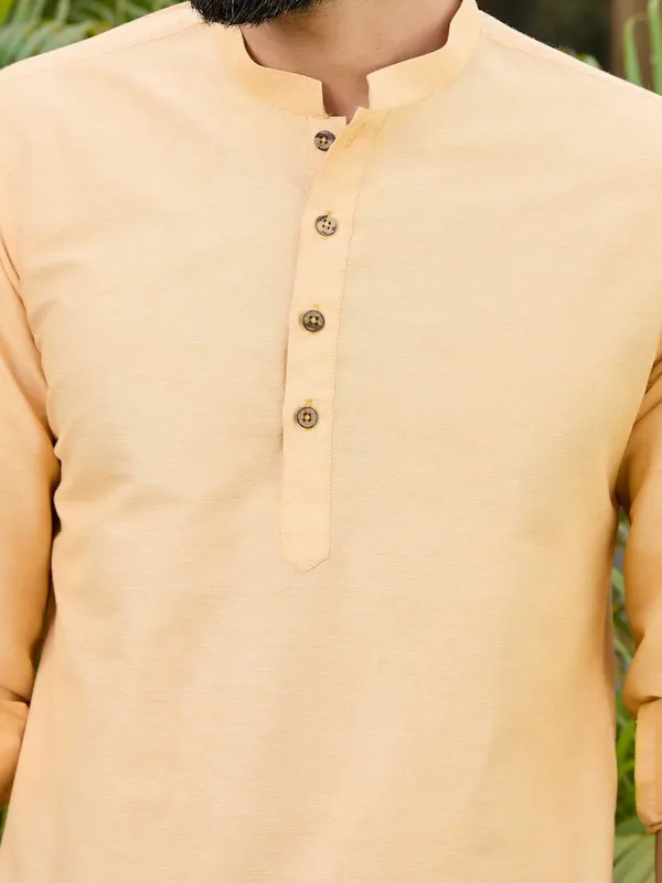 Yellow_Deluxe_Cotton_Short_Kurta