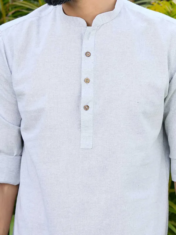 Men_Light_Gray_Pure_Cotton_Short_Kurta