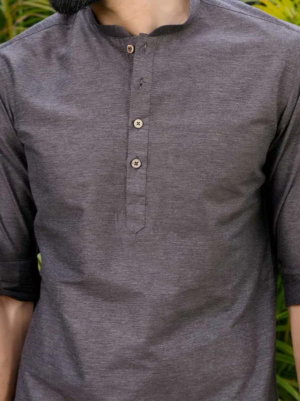Brown_Deluxe_Cotton_Short_Kurta