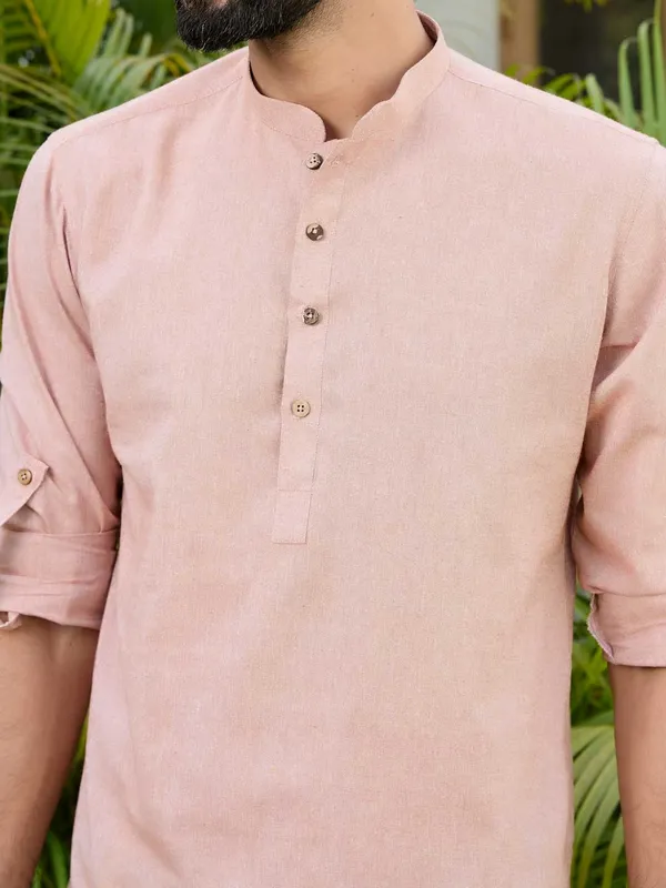 Men_Light_Brown_Pure_Cotton_Short_Kurta
