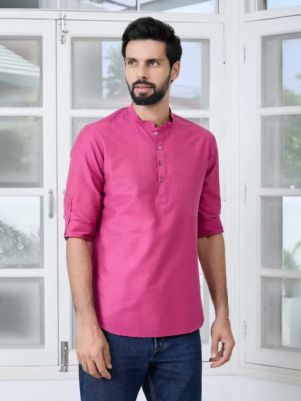 Pink_Deluxe_Cotton_Short_Kurta