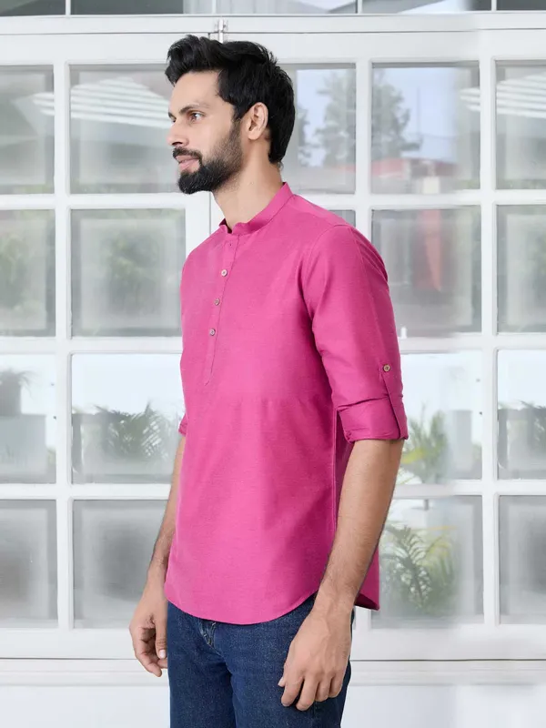 Pink_Deluxe_Cotton_Short_Kurta