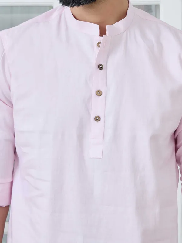 Pink_Solid_Cotton_Short_Kurta