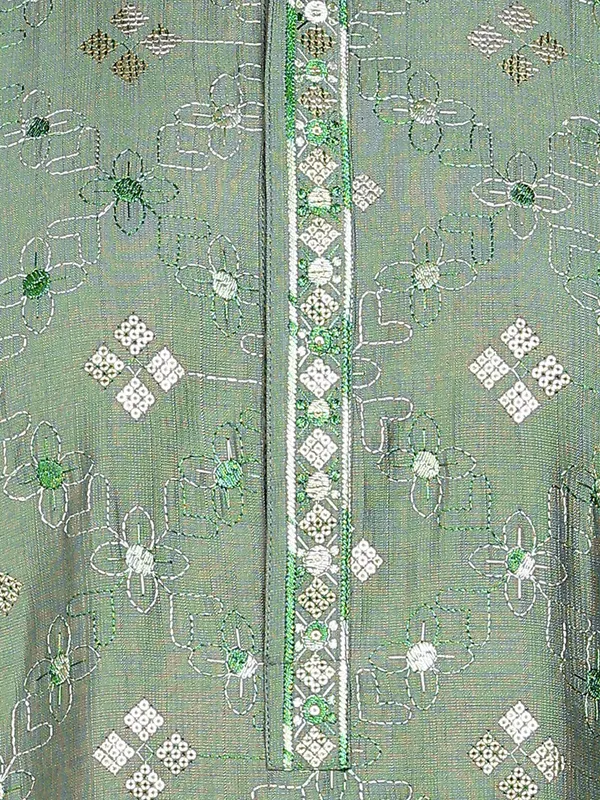 Sea_Green_Sequins_Embroidered_Viscose_Straight_Kurta_With_Pyjama