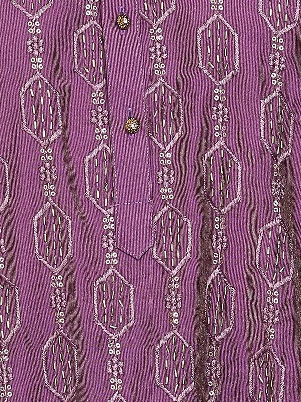 Purple_Sequins_Embroidered_Viscose_Straight_Kurta_With_Pyjama