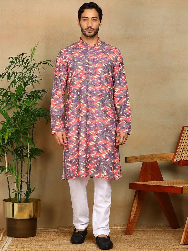 Multi-Color_Thread_Embroidered_Viscose_Straight_Kurta_With_Pyjama