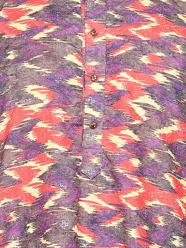 Multi-Color_Thread_Embroidered_Viscose_Straight_Kurta_With_Pyjama