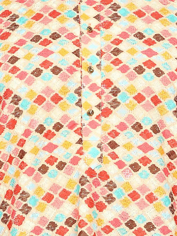 White_Thread_Embroidered_Viscose_Straight_Kurta_With_Pyjama