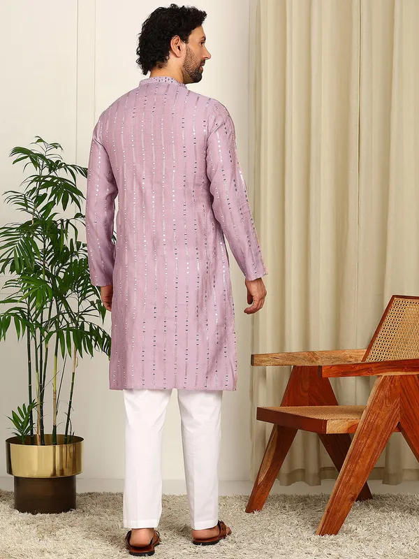 Lavender_Sequin_Embroidered_Straight_Kurta_With_Pyjama