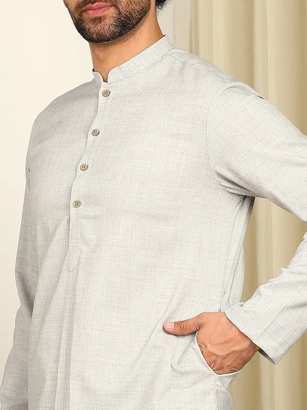 Grey_Woven_Straight_Kurta_With_Pyjama