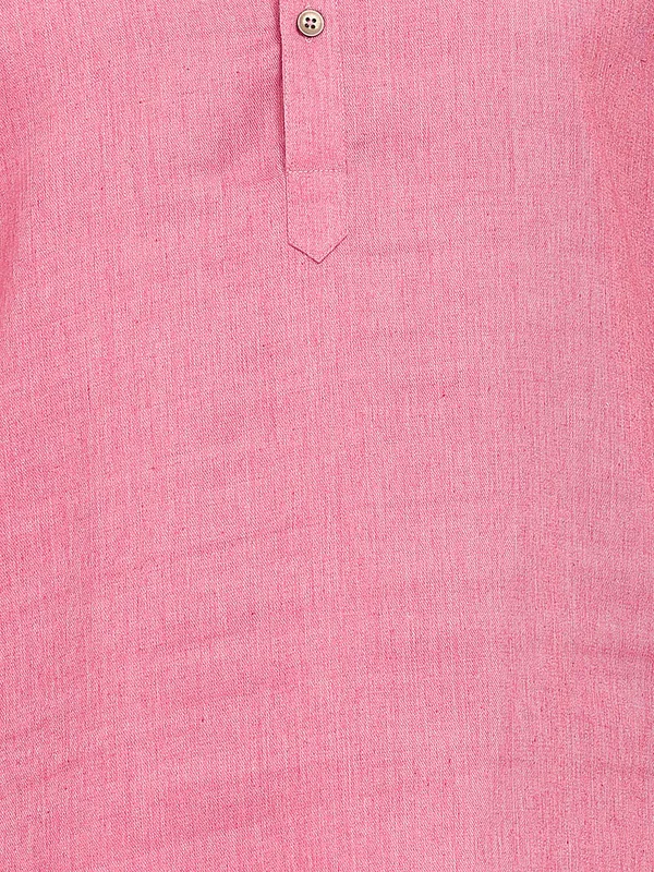 Rose_Pink_Woven_Straight_Kurta_With_Pyjama
