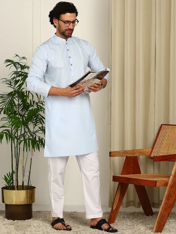 Light_Blue_Solid_Straight_Kurta_With_Pyjama