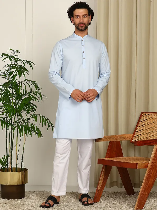 Light_Blue_Solid_Straight_Kurta_With_Pyjama