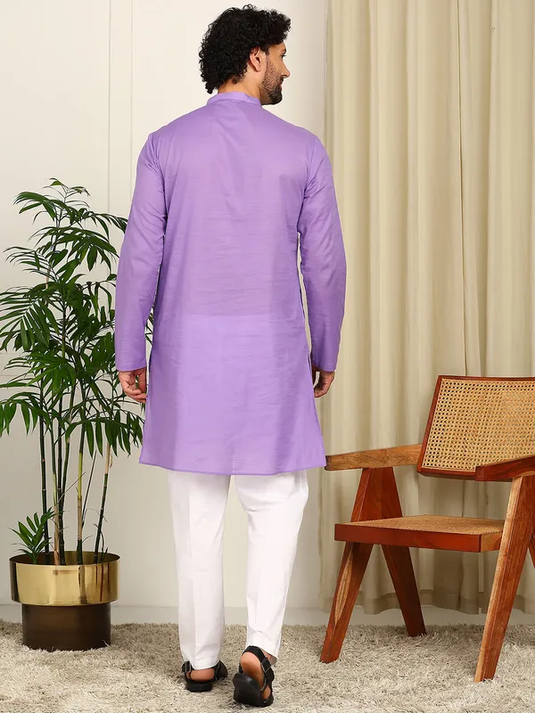 Purple_Cotton_Straight_Kurta_With_Pyjama