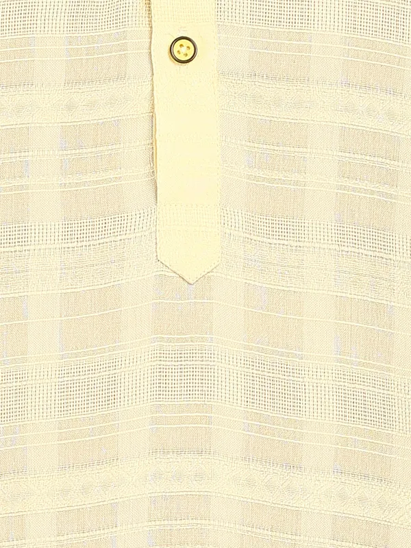 Cream_Thread_Worked_Cotton_Straight_Kurta_With_Pyjama