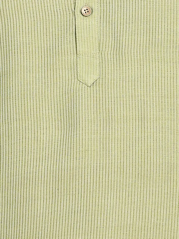 Green_Woven_Straight_Kurta_With_Pyjama