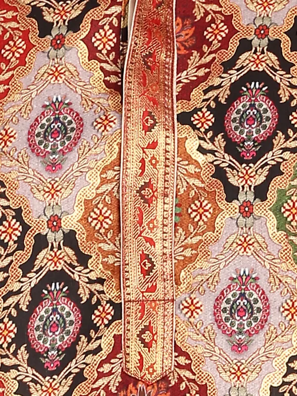 Multi-Color_Foil_Printed_Straight_Kurta_With_Pyjama