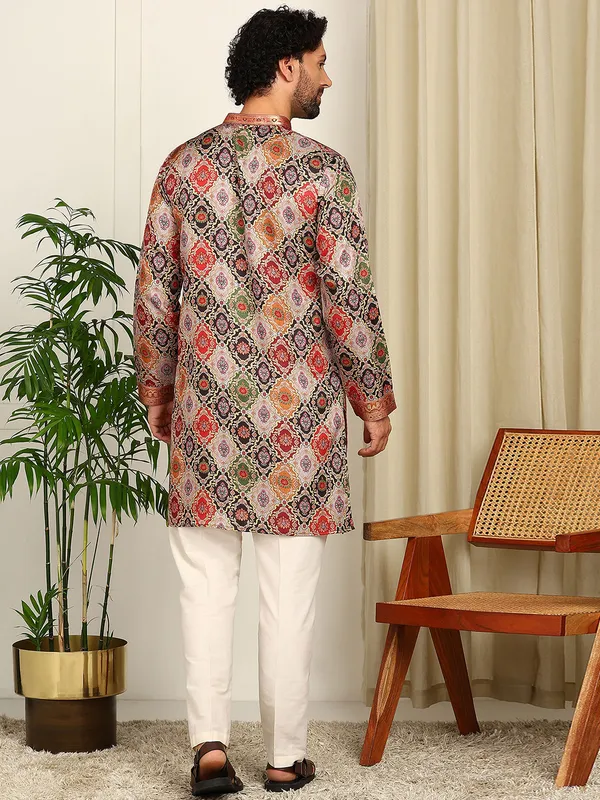 Multi-Color_Foil_Printed_Straight_Kurta_With_Pyjama