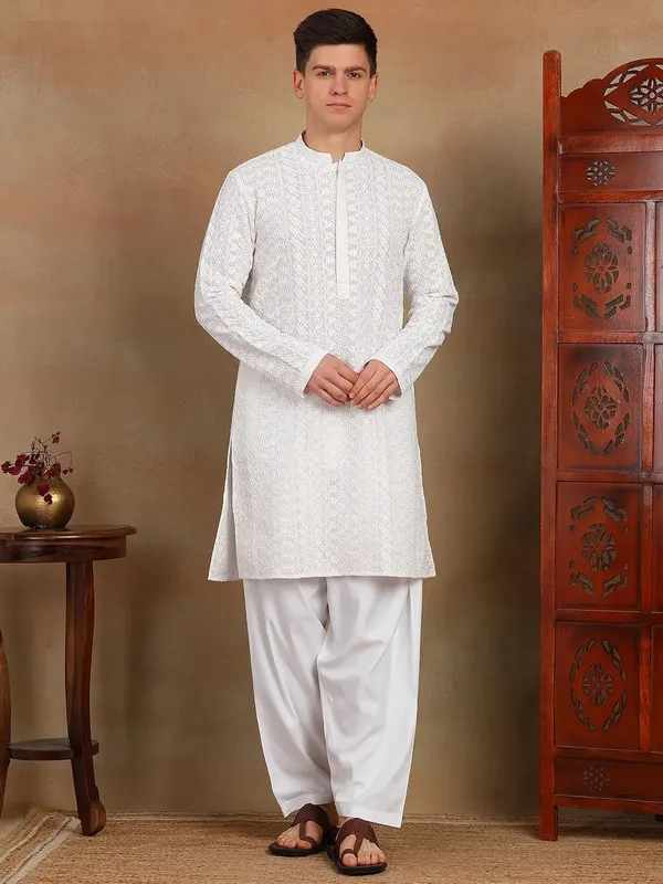 White_Chikankari_Embroidered_Straight_Kurta_Paired_with_Salwar