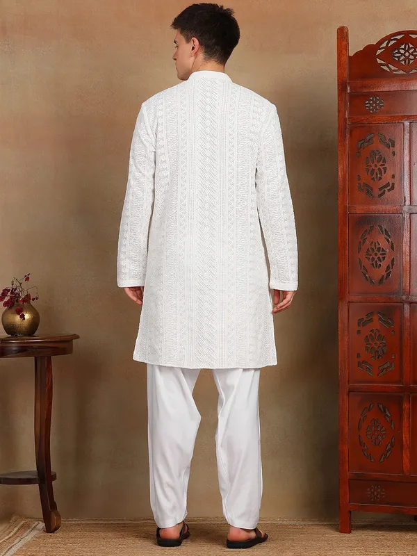 White_Chikankari_Embroidered_Straight_Kurta_with_Salwar