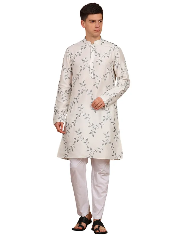 Men_White_Sequins_Leaf_Straight_Kurta