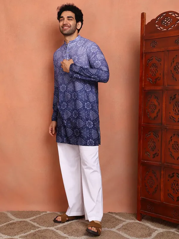 Men_Blue_Cotton_Silk_Printed_Straight_Kurta_With_Pyjama