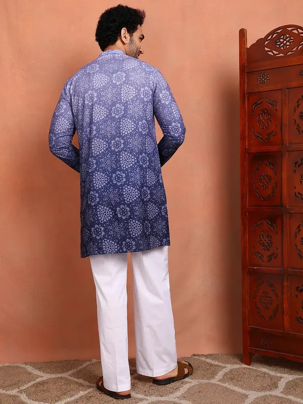 Men_Blue_Cotton_Silk_Ombre_Printed_Straight_Kurta