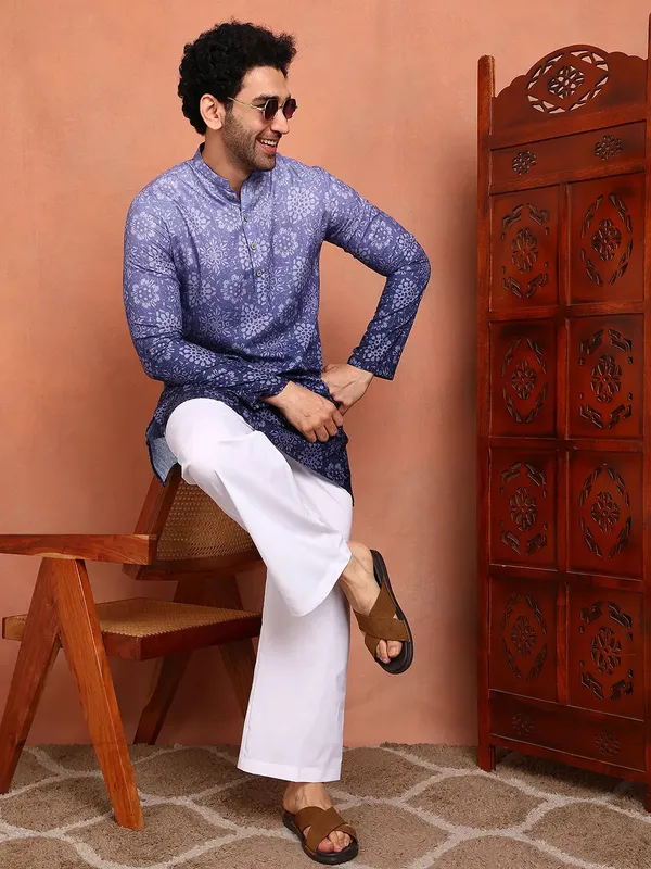 Men_Blue_Cotton_Silk_Ombre_Printed_Straight_Kurta