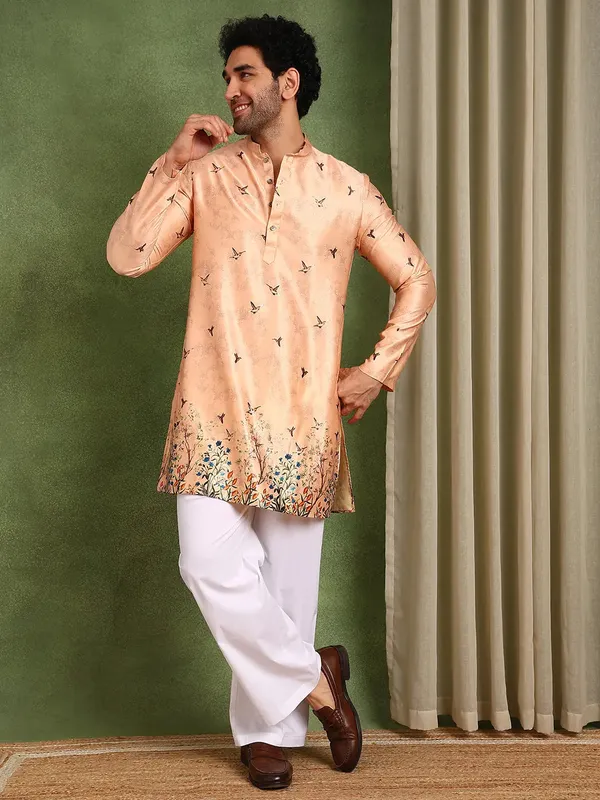 Men's_Festive_Pink_Chanderi_Silk_Kurta_with_Pyjama
