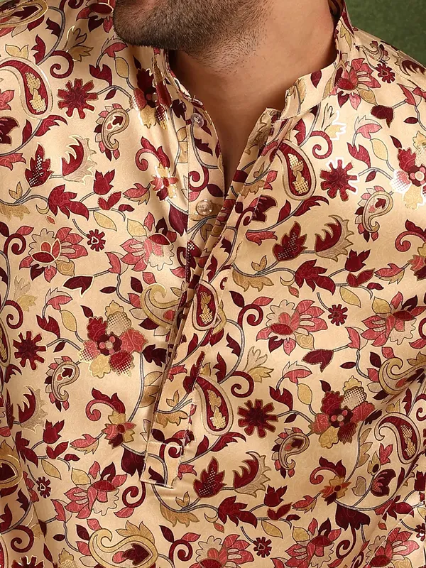 Men_Beige_Cotton_Satin_Straight_Printed_Kurta_With_Pyjama