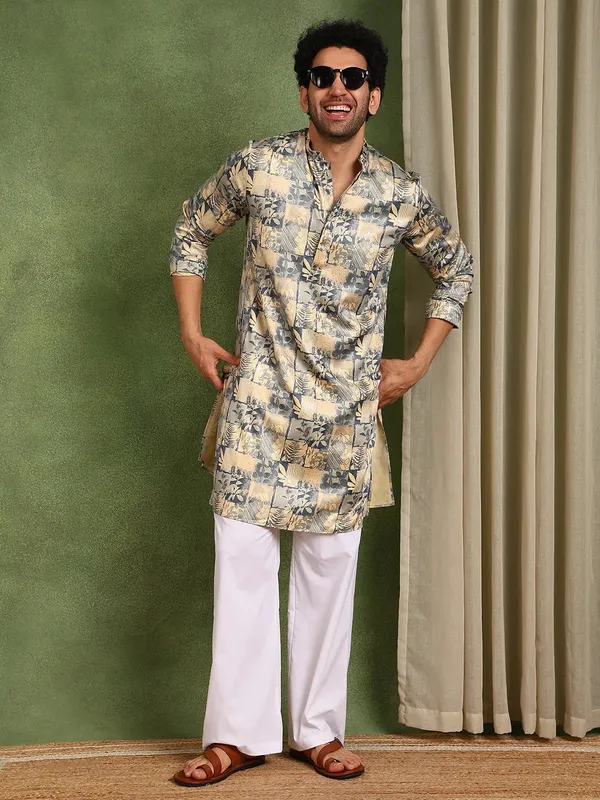 Men_Blue_Cotton_Satin_Straight_Printed_Kurta_With_Pyjama