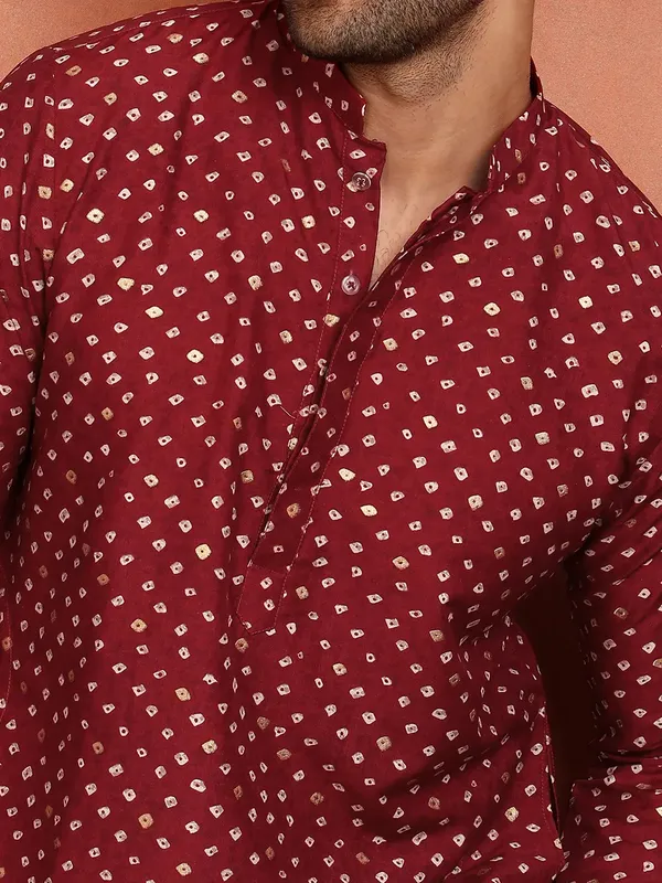 Men_Bandhani_Printed_Chanderi_Silk_Kurta