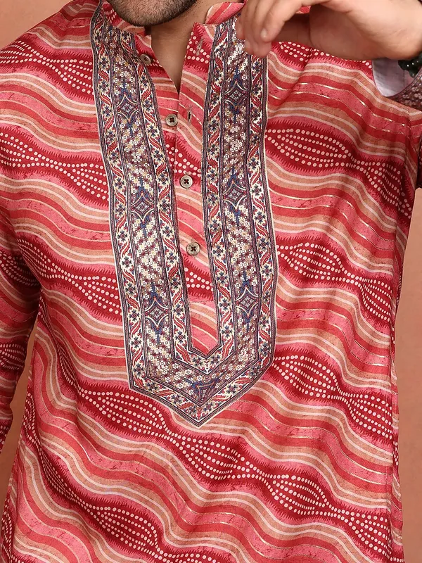 Men_Pink_Chanderi_Silk_Straight_Yoke_Design_Kurta_With_Pyjama