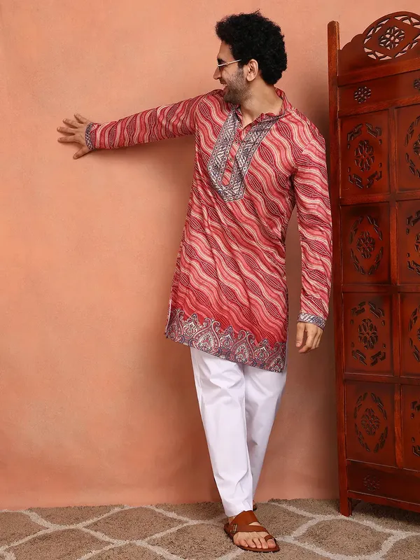 Men_Pink_Chanderi_Silk_Straight_Yoke_Design_Kurta_With_Pyjama