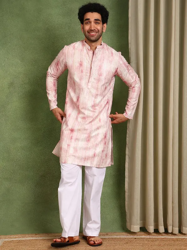 Pink_Chanderi_Silk_Kurta_Pyjama_Set_for_Men