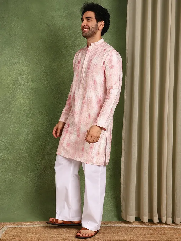 Premium_Pink_Chanderi_Silk_Printed_Kurta
