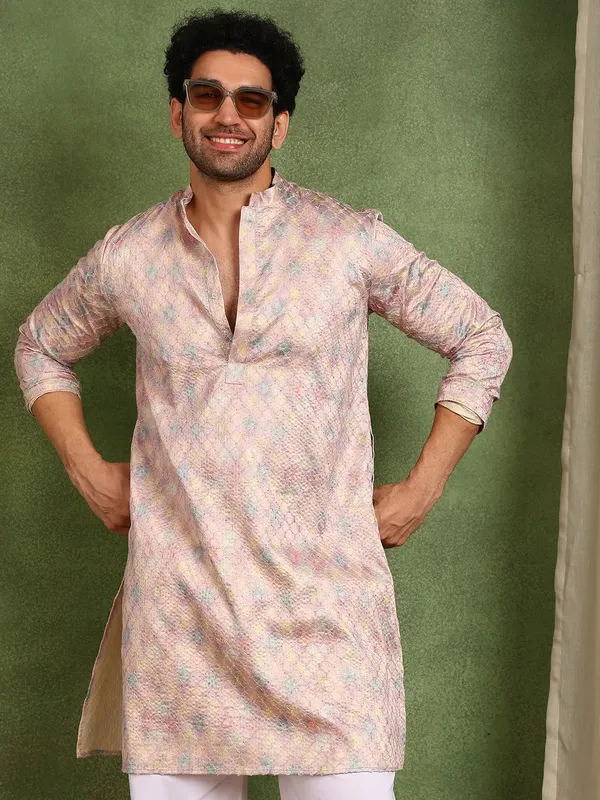 Men_Pink_Cotton_Satin_Straight_Printed_Kurta_With_Pyjama