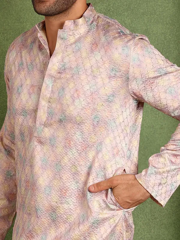 Men_Pink_Cotton_Satin_Straight_Printed_Kurta_With_Pyjama