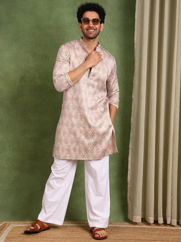Men_Pink_Sequin_Cotton_Satin_Straight_Printed_Kurta