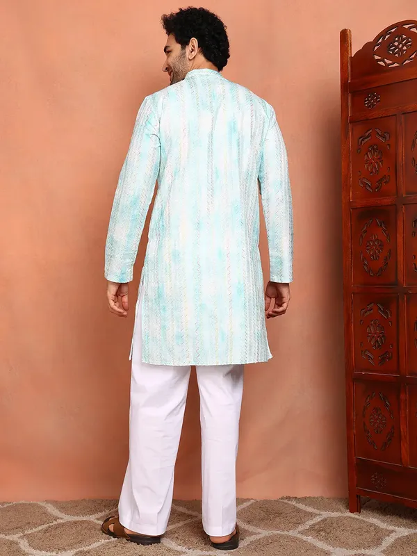 Men_Blue_Cotton_Silk_Straight_Kurta_With_Pyjama